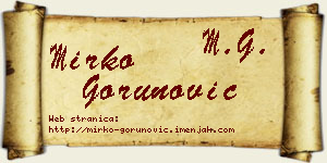 Mirko Gorunović vizit kartica